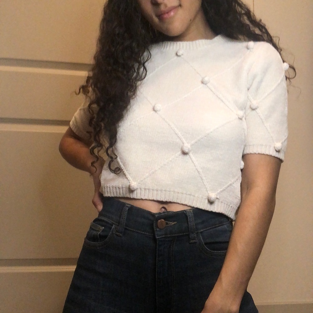 Minkpink bauble top white crop XS